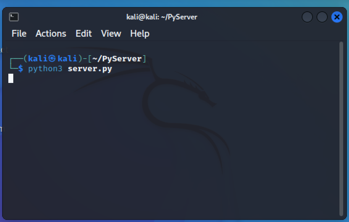 Simple Python Webserver running in Kali Linux
